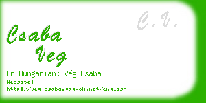 csaba veg business card
