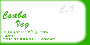 csaba veg business card